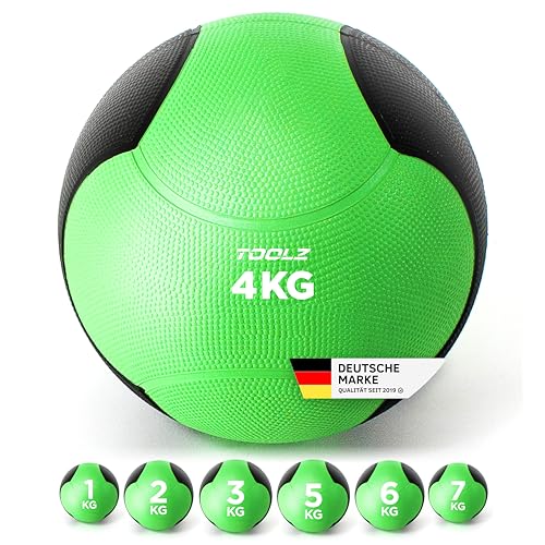 TOOLZ 4 kg Medizinball für effektives Krafttraining - Medicine Ball für das Schnellkraft-, Explosivkraft- und Kraftausdauertraining - 1-7 kg