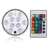 Multicolor Fernbedienung RGB LED-Unterwasserbeleuchtung,Wasserdichte Farbwechsel LED Magic Light für Vase Base,Floral, Aquarium,Teich,Hochzeit (1piece-flower)