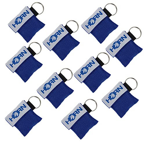 Horn Medical Notfall-Beatmungstücher im Schlüsselanhänger, Horn-Key, 10er Set, Blau