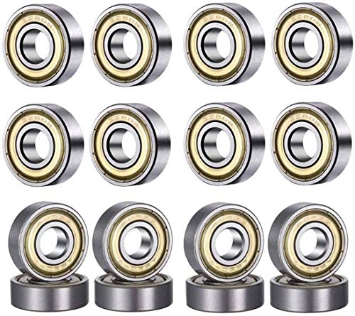 HonLena 608 ZZ Kugellager, 20 Pack 8mm x 22mm x 7mm Metall Double Shielded Miniatur Rillenkugellager für Skateboard Roller Inline Skates