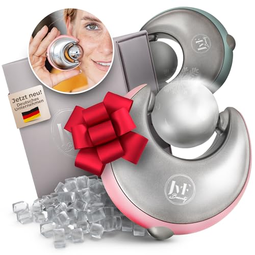 Ice Roller, JvF Beauty® Gesichtsmassagegerät Cryo Therapie Gesichtsformungswerkzeug mit Kühlfunktion Augen Roller Face Massager Für Gesicht Cryo Facial Anti Falten Anti Aging | Pink