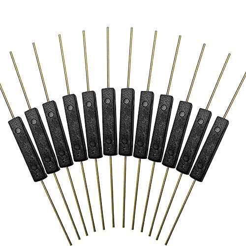 QitinDasen 12Pcs Premium GPS-14A Kunststoff Reedschalter, 2.5X14mm Kontakt Magnetisch Reed-Schalter, Magnetischer Induktionsschalter, Reedkontakt Schließer (N/O) Magnetisch Steuerung Schalter