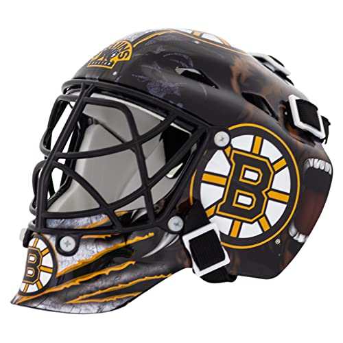 Franklin Sports Unisex Erwachsene Boston Bruins NHL Team Logo Mini Hockey Torwart Maske mit Etui Sammlerstück Torwart M, Mehrfarbig, Einheitsgröße US