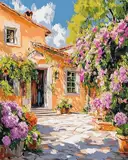 Renqidian kreuzstich set Vorgedruckt Gartenhausbau 11 CT Erwachsene Anfanger Kreuzstich Stickpackungen für Wandkunst-Heimdekoration 40x50 cm