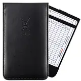 Handy Picks Golf-Scorekartenhalter aus Leder | Yardage Book Cover | Scorecard n Pencil im Lieferumfang enthalten | Schwarz