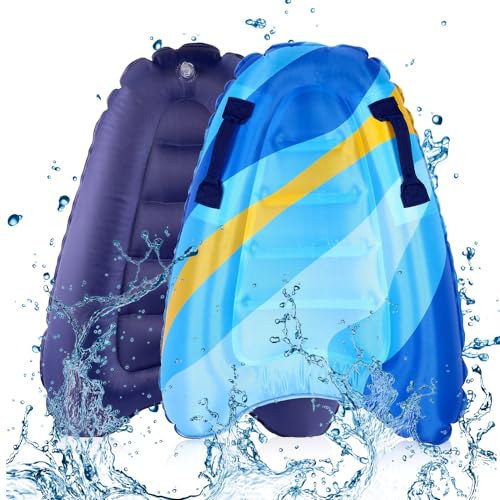 mizikuu Aufblasbares Bodyboard, Bodyboard Aufblasbar Schwimmbrett mit Griffen Aufblasbares Pool Float Surfbrett Surfboard Children for Beach Surfing Pool Swimming Summer Water Sports