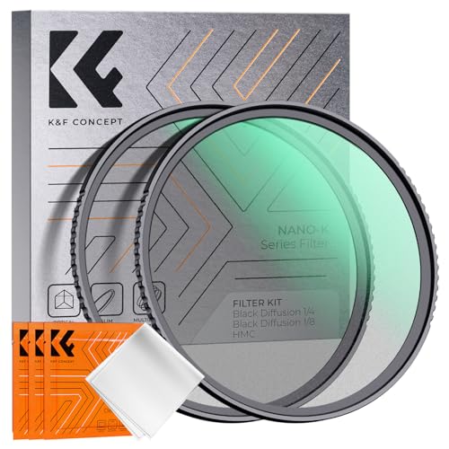 K&F Concept Nano-K Serie Black-Mist 1/4 Filter Filter & Black-Mist 1/8 Filter，67mm Black Promist Filtersets Effektfilter Black Diffusion Effektfilter