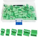 PENGLIN 24PCS Lötfreie Verbindung Steckbare Klemmen，3.81mm Teilung 2 Pins 3 Pins 4 Pins PCB-Montage Schraubklemme