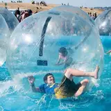 YYJYZH Aufblasbarer Wasserlaufball (1,5 m / 1,8 m / 2 m / 2,2 m / 2,5 m Durchmesser), durchsichtiger Zorb-Ball mit elektrischer Luftpumpe und Reißverschluss für Pool, See, Fluss (1.5M)