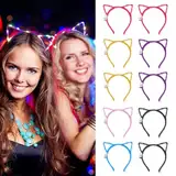 SHMSHNG LED Katzenohren Stirnband 10PCS, Leucht Kopfbedeckung, Katzenohren Haarschmuck, Festival Geburtstag Weihnachten Party Hochzeit Dekor Kopfschmuck