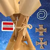 LIONHERZ® Tipi X Zeltstabilisator [Anti-Kollaps-System] Stabilisator für jedes Tipi mit 4 Stangen | Zubehör für Tippi | 2 Holzteile plus Schnur, ohne verschluckbare Kleinteile für ein sicheres Spielen