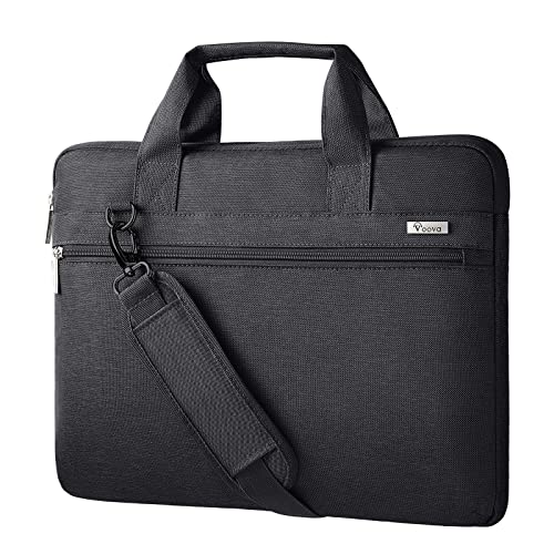 Voova Laptoptasche Notebook 17 17,3 Zoll Laptop Tasche Umhängetasche Tragetasche 360° Schutz Wasserdicht Stoßfest Notebooktasche 17.3 Schwarz