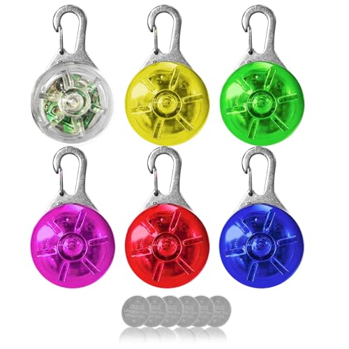 AVIDA ZEN Blinklicht Schulranzen Kinder, Leuchtanhänger Hund, Clip on 6 Farben mit 3 Leuchtmodi, Reflektoren Katzen, Jogger, Camper, Reflektor Schulranzen Licht, Hundelicht (6er Set)