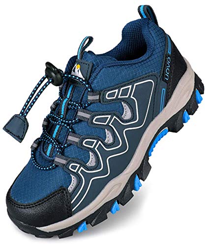 UOVO Turnschuhe Jungen Wanderschuhe Sneakers Kinder Trekking Schuhe Outdoor Sportschuhe Laufschuhe Blau 35
