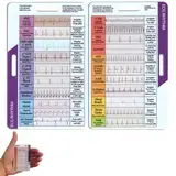 ECG/EKG Rhythm Pocket Card,Double Sided Design EKG Rhythm Interpretation Badge Card,ECG Cards Guide Rhythm Cheat Sheet,Rhythms ECG Rate EKG Calipers Badge Pocket Card for Healthcare Nursing (2 Pcs)