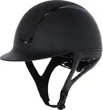 Covalliero Reithelm Eclipse, Disc-System, ERT-System, Belüftungssystem, ABS-Helmschale, Geprüft nach EN1384:2023, Glitzerapplikation, Edles Schwarz-Matt, 56-58cm