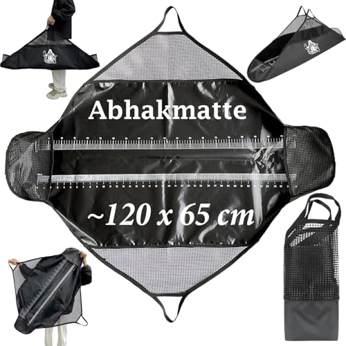 Njord Kalastus Abhakmatte mit Maßband und 120x65cm | Abhakmatte Raubfisch mit Griffen für und Transport | Wiegesack | Abhakmatte Angeln Abhakmatten Abhakmatte für Raubfisch
