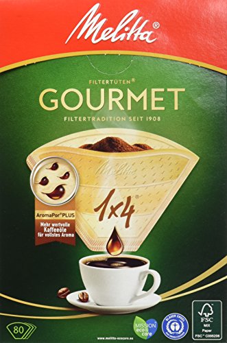 Melitta Gourmet Filtertüten, AromaporenPlus, Naturbraun 1er pack