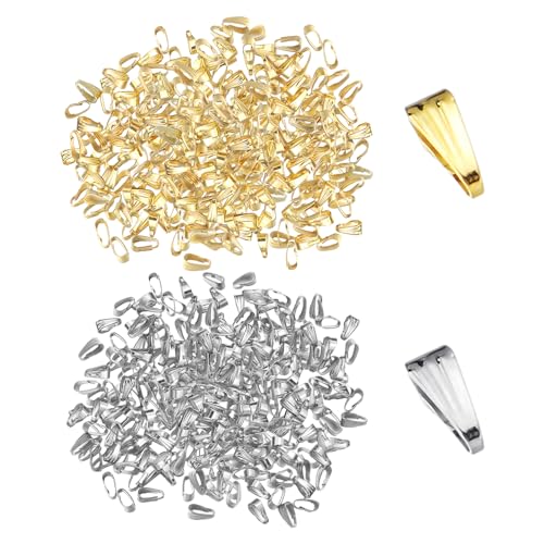 400 Stück Halsketten-Verschlüsse, Anhänger-Clips, Ring-Metall-Druckknöpfe, Haken-Kettenverbinder, Schmuckzubehör, Anzug Für Halsketten-Anhänger, Schmuck, DIY-Handwerk (Gold, Silber)
