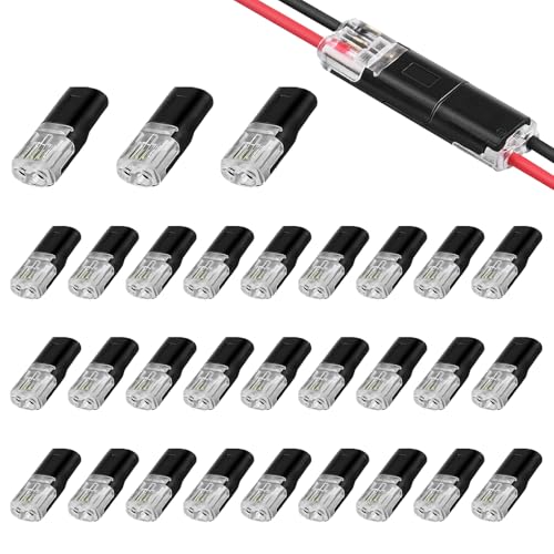 30 Stück 2 Polig Kabel Steckverbinder Stecker, 18-24 AWG Auto Stecker Steckverbindung, H Hahn Kabelverbinder, Wasserdicht und Hitzebeständig, Kabelanschluss für Auto LKW Kayak Boote