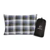 REDCAMP 30x40/50cm Camping Kopfkissen Komprimierbar, Campingkissen Weich Leicht, Reise Kissen Cover Pillow Outdoor, Kleines Kissen Blau Rot Grau Grün Mehrweg (Blau und Weiß)