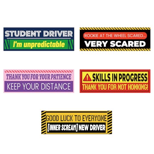 5stk Magnet Fahranfänger für Auto, 24x8 cm Reflektierendes Magnetisches Fahrschüler-Schild für Stoßstangen-Sicherheitswarnaufkleber für Fahranfänger und Autofahrer