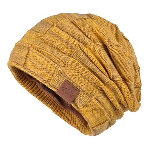 Schal Blau Herren Strick warme Strickmützen Kaschmir Schal Herren (Yellow, One Size)