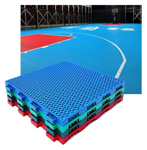 LYVQZPWLRModular verriegelte Fliesen, Modularer Verbundbodenbelag for den Außenbereich, 30,6 cm, modularer Verbundbodenbelag for den Außenbereich, Basketballplatz, Tennisplatz(Rosso,10PCS)