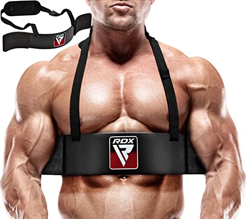 RDX Bizeps Isolator, 23” Curl Arm Blaster für Biceps Trizeps Trainingsgerät,Pro Bodybuilding Gewichtheben Bizepstrainer Armtrainer Booster, 6mm Nackenpolster, 42” Verstellbarer Gurt, Gym Kraftraining