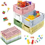 Klappkiste Plastik Klappkorb Faltbare 5STK Stabile Aufbewahrungskiste Mini klappbox 15x10x5,8 cm Einfache Umzug für Regal Zuhause Küche Klassenzimmer Schlafzimmer Badezimmer Büro