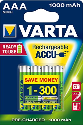 Varta 56763 AAA Micro Akku (1000 mAh, 4er Blister)