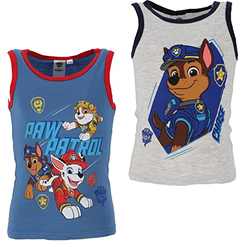 2er Pack Paw Patrol Jungen Unterhemd Kinder Tank Top Hemdchen (as3, Numeric, Numeric_122, Numeric_128, Regular, Mehrfarbig)