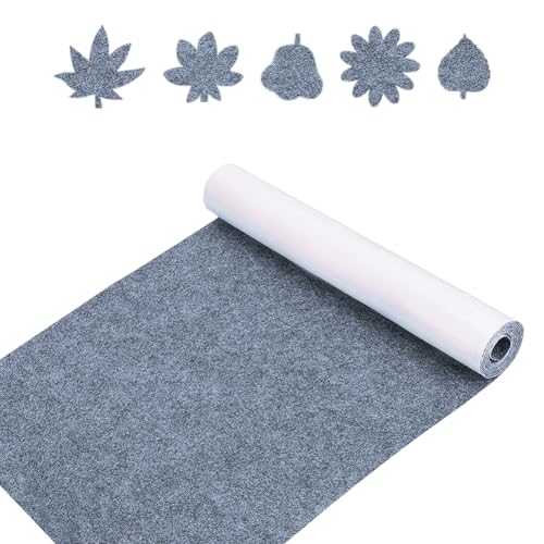 EUBSWA 220x40cm Selbstklebender Rückseite Stick Filz, Adhesive Filzblätter Fabric für DIY Box Liner, Bilderrahmen, Stuhlbeine, 1mm Dicke (Hellgrau)