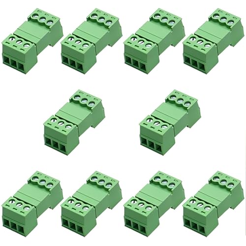 Willwewon 10Sets 3-Pin 15EDGRK 3.81mm/0.15in Neigung PCB Mount Schraube Steckbare Klemmenblock Stecker für 28-16AWG