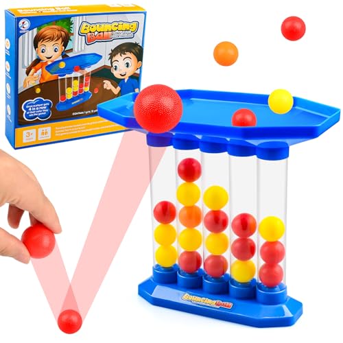 Bouncing Ball Tischspiel, Bounce Off Game, 4 Gewinnt Bouncing Ball Abprallen Party-Spiel, Jumping Ball Tabletop Ping Pong Spielballspiel, Familie Freunde Party Spiele für Kinder Erwachsene