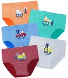 ORPAPA Jungen Unterwäsche Slips Kleinkind 5er Pack Kinder Auto Baumwolle Unterhose 2-3 Jahre