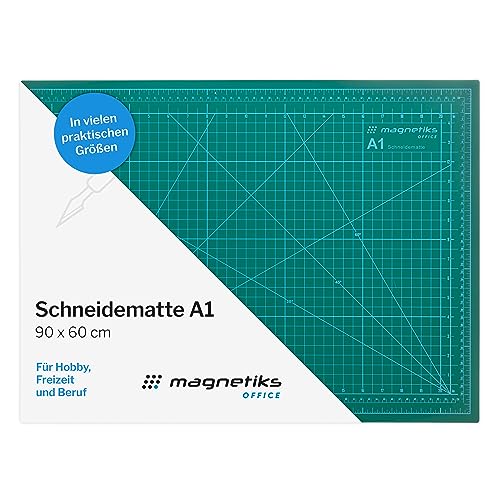 magnetiks Schneidematte DIN A1 Schneideunterlage - selbstheilend doppelseitig grün 90x60cm