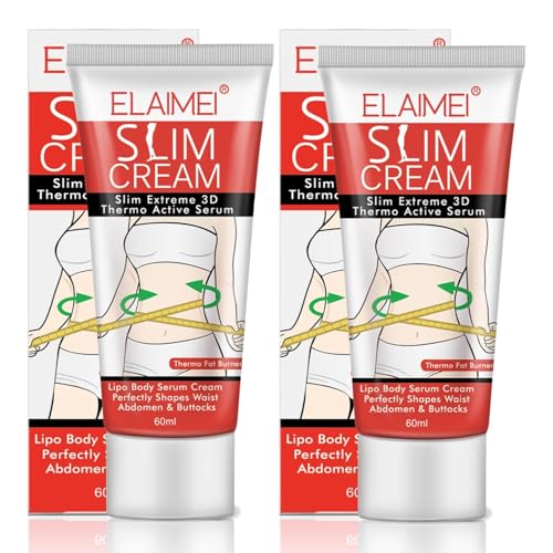 P-Beauty Fettverbrennungs Creme 60ml | 3D Thermo Aktive Slim Cream gegen Cellulite und für straffe Haut | Verbrennung von Körperfett | Sport Creme | erhöht die Hautfestigkeit & Elastizität | 2x 60ml
