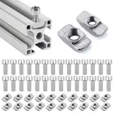 40 x Nutensteine M5 Nut 6 Typ B Nutenstein Set, T-Nut M5 T-Slot Nutmuttern, Schiebemuttern M5 Gleitmuttern T Nut Gleitschiene für Aluminiumprofil Extrusionsschlitz Standard 2020-Serie & 40 Schrauben