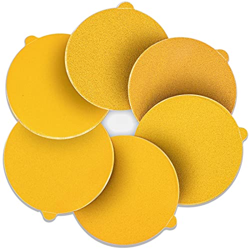 STEBRUAM 60 Stück Schleifpapier 125mm PSA Selbstklebende schleifscheiben Aluminiumoxid Kein Loch Schleifpads Set 10 x60/80/120/180/240/400 Körnung für Holz Stein Metall und Farbe