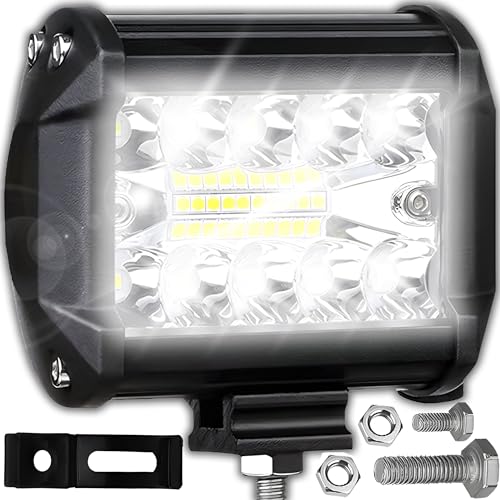 Retoo LED-Arbeitsscheinwerfer 12v, Nahfeldausleuchtung mit 20 LED, Scheinwerfer, 12V 60W, Anbau/geschraubt, Flutlicht, Arbeitslicht, Worklight, Arbeitsscheinwerfer, IP67 Wasserdicht, 8000 Lumens