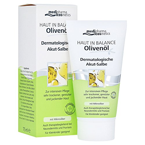 Olivenöl Haut in Balance Dermatologische Akut-Salbe | Bei sehr trockener, gereizter und juckender Haut | Bei Neurodermitis und Psoriasis | 75ml
