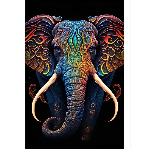 HAOCHEN 5D Diamond Art Painting Kit, DIY Diamant Painting Bilder, Diamant Kristall Strass Kreuzstich Painting Bilder Malen nach Zahlen 30x40cm, für Erwachsene Kinder Zuhause Wanddekoration (Elefant)