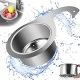 Edelstahl Küchenabflusskorb Schwan 2 Stück Siebkorb aus Edelstahl in Schwanenform Multi-functional drain basket für Küchenspülen Swan Sink Strainer Basket für Obst und Gemüse