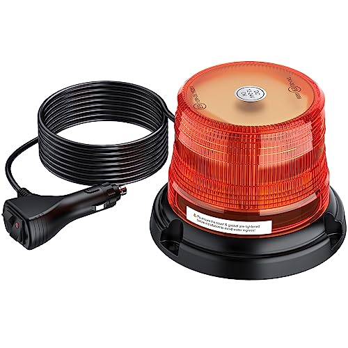 AUTOUTLET 12 LEDs Rundumleuchte, 36W Auto Warnleuchte Gelb 10V-30V Magnet Warnlicht Blinkleuchte Strobe Beacon Light | 32 Lichtmodus | 5M Kabel | E57 Mark, Blitzleuchte für Truck, KFZ, LKW, Traktor