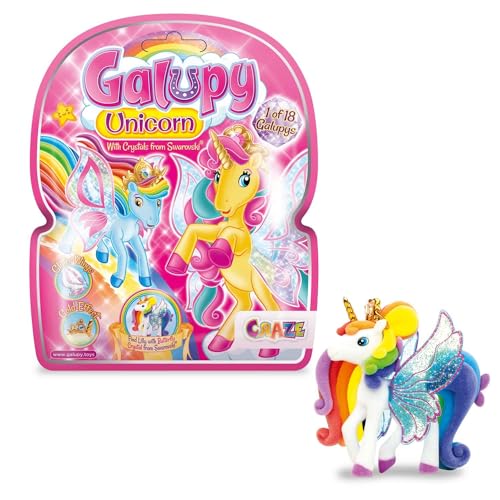 GALUPY Unicorn Unicorn Toy to Collect, Unicorn Figures with Glitter Wings and Swarovski Crystal