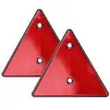 CXTM Anhänger Reflektor Dreiecke, 2 Pack, Standard Reflektor für Anhänger hinten, Dreieck Rückstrahler rechts Links, Rücklicht Hänger Dreieck Lochabstand, e-geprüft (RED)