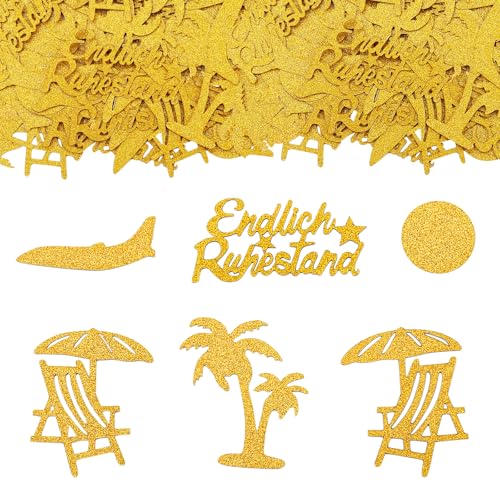 GoldRock Doppelseitiger Glitzer Konfetti Rente Deko Groß 2,5-5,5cm,100 Stk Endlich Ruhestand Deko,Streudeko Renteneintritt Geschenk Frau Männer,Abschiedsfeier Tischdeko,Rentner Party Deko für Abschied