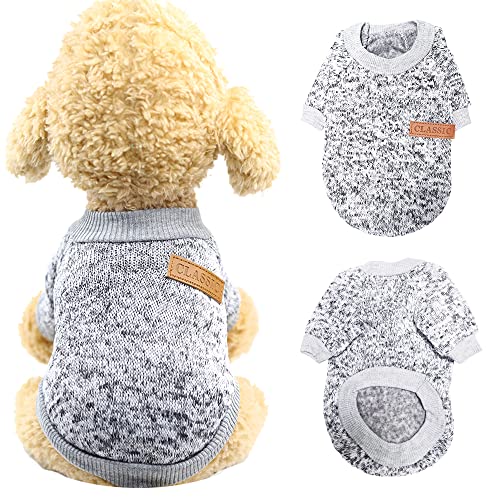 Warme Hunde Pullis,Haustier Pullover Grau,Hundepullover Winter,Haustierkleidung Katze,Sweater Hunde,Hund Kleidung,Hundepullover für Kleine und mittelgroße Hunde