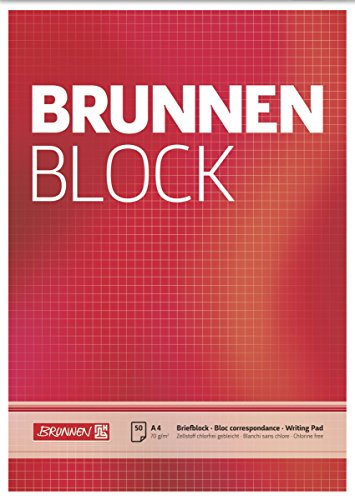 Brunnen 1052728 Briefblock / Schreibblock / Der Brunnen Block (A4, kariert, 50 Blatt, 70 g/m²)